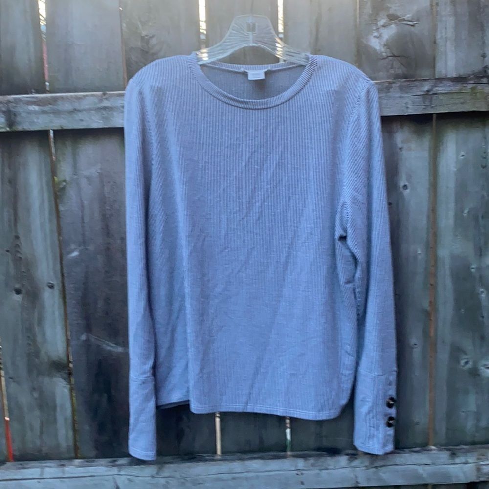 URBAN Romantics Light Blue Long Sleeve Ribbed Top